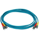 Monoprice Multi-Mode OM3 Fiber Optic Cable - ST-ST  UL 3mm 50/125 OFNR Duplex Aqua 3m
