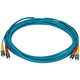 Monoprice Multi-Mode OM3 Fiber Optic Cable - ST-ST UL 3mm 50/125 OFNR Duplex Aqua 5m
