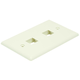 Monoprice 1-Gang Wall Plate for Keystone, 2-Port, Ivory,  4.5"x2.75"x0.2", w/Screws (Ivory Coated Screw Head)