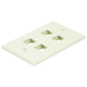 Monoprice 1-Gang Wall Plate for Keystone, 4-Port, Ivory,  4.5"x2.75"x0.2", w/Screws (Ivory Coated Screw Head)