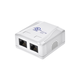 Monoprice 2-Port Cat5e RJ45 Surface Mount Box UL, TAA, Dual IDC, 50u, No Logo, White