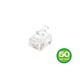 Monoprice 6P4C RJ11 Modular Plugs for Round Solid/Stranded Cable, 1u, 2 Prongs, Clear, 50-Pk