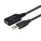 Monoprice USB-A Male to USB-A Female 2.0 Extension Cable - Active  26/22AWG  Repeater  Kinect  and PS3 Move Compatible  Black  65ft