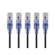 Monoprice Cat6A Ethernet Patch Cable - SlimRun, Snagless RJ45, 550MHz, UTP, Pure Bare Copper, 10G, 30AWG, 5-Pack, 3ft, Black