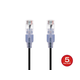 Monoprice Cat6A Ethernet Patch Cable - SlimRun, Snagless RJ45, 550MHz, UTP, Pure Bare Copper, 10G, 30AWG, 5-Pack, 10ft, Black Monoprice Cat6A Ethernet Patch Cable - SlimRun, Snagless RJ45, 550MHz, UTP, Pure Bare Copper, 10G, 30AWG, 5-Pack, 10ft, Black