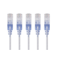 Monoprice Cat6A Ethernet Patch Cable - SlimRun, Snagless RJ45, 550MHz, UTP, Pure Bare Copper, 10G, 30AWG, 5-Pack, 10ft, White