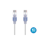 Monoprice Cat6A Ethernet Patch Cable - SlimRun, Snagless RJ45, 550MHz, UTP, Pure Bare Copper, 10G, 30AWG, 10-Pack, 3ft, White
