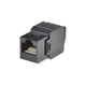 Monoprice Cat6A RJ45 Toolless 180-Degree Keystone Jack for 22-24AWG Solid Wire, Black