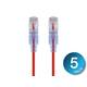 Monoprice Cat6A Ethernet Patch Cable - SlimRun, Snagless RJ45, 550MHz, UTP, Pure Bare Copper, 10G, 30AWG, 5-Pack, 3ft, Red Monoprice Cat6A Ethernet Patch Cable - SlimRun, Snagless RJ45, 550MHz, UTP, Pure Bare Copper, 10G, 30AWG, 5-Pack, 3ft, Red