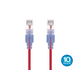 Monoprice Cat6A Ethernet Patch Cable - SlimRun, Snagless RJ45, 550MHz, UTP, Pure Bare Copper, 10G, 30AWG, 10-Pack, 7ft, Red