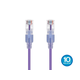 Monoprice Cat6A 10ft Purple 10-Pk Patch Cable, UTP, 30AWG, 10G, Pure Bare Copper, Snagless RJ45, SlimRun Series Ethernet Cable