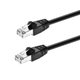 Monoprice Cat6A 6in Black Patch Cable, Double Shielded (S/FTP), 26AWG, 10G, Pure Bare Copper, Snagless RJ45, Fullboot Series Ethernet Cable