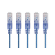 Monoprice Cat6A 2ft Blue 5-Pk Patch Cable, UTP, 30AWG, 10G, Pure Bare Copper, Snagless RJ45, SlimRun Series Ethernet Cable