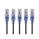 Monoprice Cat6A Ethernet Patch Cable - SlimRun, Snagless RJ45, 550MHz, UTP, Pure Bare Copper, 10G, 30AWG, 5-Pack, 0.5ft, Black