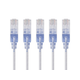 Monoprice Cat6A Ethernet Patch Cable - SlimRun, Snagless RJ45, 550MHz, UTP, Pure Bare Copper, 10G, 30AWG, 5-Pack, 0.5ft, White