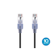 Monoprice Cat6A Ethernet Patch Cable - SlimRun, Snagless RJ45, 550MHz, UTP, Pure Bare Copper, 10G, 30AWG, 10-Pack, 0.5ft, Black