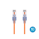 Monoprice Cat6A 6in Orange 10-Pk Patch Cable, UTP, 30AWG, 10G, Pure Bare Copper, Snagless RJ45, SlimRun Series Ethernet Cable Monoprice Cat6A 6in Orange 10-Pk Patch Cable, UTP, 30AWG, 10G, Pure Bare Copper, Snagless RJ45, SlimRun Series Ethernet Cable