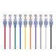 Monoprice Cat6A Ethernet Patch Cable - SlimRun, Snagless RJ45, 550MHz, UTP, Pure Bare Copper, 10G, 30AWG, 10-Pack, 0.5ft, Multicolor