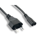 Monoprice Power Cord - CEE 7/16 (Europlug) to IEC 60320 C7 (non-polarized), 18AWG, 2-Prong, Black, 6ft