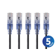 Monoprice Cat6A Ethernet Patch Cable - SlimRun, Snagless RJ45, 550MHz, UTP, Pure Bare Copper, 10G, 30AWG, 5-Pack, 50ft, Black Monoprice Cat6A Ethernet Patch Cable - SlimRun, Snagless RJ45, 550MHz, UTP, Pure Bare Copper, 10G, 30AWG, 5-Pack, 50ft, Black