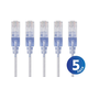 Monoprice Cat6A Ethernet Patch Cable - SlimRun, Snagless RJ45, 550MHz, UTP, Pure Bare Copper, 10G, 30AWG, 5-Pack, 50ft, White Monoprice Cat6A Ethernet Patch Cable - SlimRun, Snagless RJ45, 550MHz, UTP, Pure Bare Copper, 10G, 30AWG, 5-Pack, 50ft, White