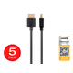 Monoprice 4K Certified Premium High Speed Slim HDMI Cable - 4K60Hz, 18Gbps, HDR, CL2 Rated, 6ft, Black - 5 Pack Monoprice 4K Certified Premium High Speed Slim HDMI Cable - 4K60Hz, 18Gbps, HDR, CL2 Rated, 6ft, Black - 5 Pack