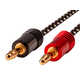 Monoprice Speaker Wire, Braided with Banana Plugs, 2-Conductor, 14AWG, 3ft, 2 Pack