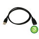 USB-A to USB-A (F) 2.0 Cable - Black, 1m - 3 pack