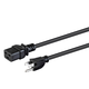 Monoprice Power Cord - NEMA 5-15P to IEC 60320 C19, 14AWG, 15A/1875W, 125V, 3-Prong, Black, 10ft