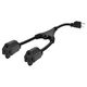 Monoprice Power Cord Splitter - NEMA 5-15P to 2x NEMA 5-15R, 18AWG, 10A/1250W, 3-Prong, Black, 1ft