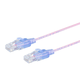 Monoprice Cat6A Ethernet Patch Cable - SlimRun, Snagless RJ45, 550MHz, UTP, Pure Bare Copper, 10G, 30AWG, 5-Pack, 7ft, Pink