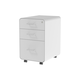 Workstream by Monoprice Rolling Round Corner 3-Drawer File Cabinet, White