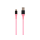 Monoprice Premium Ultra Durable Nylon Braided Apple MFi Certified Kevlar-Reinforced Lightning to USB-A Charging Cable - 6ft  Pink