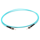 Monoprice Multi-Mode OM3 Fiber Optic Cable - ST-ST UL 3mm 50/125 OFNR Simplex Aqua 5m