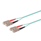 Monoprice Multi-Mode OM4 Fiber Optic Cable - SC-SC UL 3mm 50/125 OFNR Duplex Aqua 1m