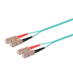 Monoprice Multi-Mode OM4 Fiber Optic Cable - SC-SC UL 3mm 50/125 OFNR Duplex Aqua 2m