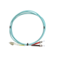 Monoprice Multi-Mode OM3 Fiber Optic Cable - LC-ST UL 2mm 50/125 OFNR Duplex Aqua 1m