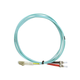Monoprice Multi-Mode OM4 Fiber Optic Cable - LC-ST UL 50/125 OFNR Duplex Aqua 1m
