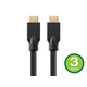 Monoprice 4K High Speed HDMI Cable - 4K@60Hz, 18Gbps, HDR, CL2 In-Wall Rated, No Logo, 20ft, Black - 3 Pack