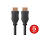 Monoprice 4K High Speed HDMI Cable - 4K@60Hz, HDR, HDR10, Dolby Vision, 18Gbps, YUV 4:4:4, 28AWG, With Ferrite Cores, 6 Feet, Black - 5 Pack