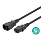 Monoprice Extension Cord - IEC 60320 C14 to IEC 60320 C13, 16AWG, 13A/1625W, 3-Prong, SJT, Black, 3ft, 6 Pack