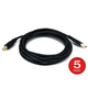 Monoprice USB-A to USB-B 2.0 Cable - 28/24AWG Gold Plated Black 10ft  5-Pack