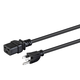 Monoprice Power Cord - NEMA 5-15P to IEC 60320 C19, 14AWG, 15A/1875W, 3-Prong, Black, 3ft