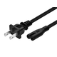 Monoprice Power Cord - Non-Polarized NEMA 1-15P to Non-Polarized IEC-320-C7, 18AWG, 10A/125V, SPT‑2, 1ft, Black