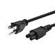 Monoprice Power Cord - NEMA 5-15P to IEC 60320 C5, 18AWG, 7A/875W, 125V, SVT, 3-Prong, 1ft, Black