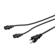 Monoprice Power Cord Splitter - NEMA 5-15P to 2x IEC 60320 C13, 16AWG, 13A/1625W, SJT, Black, 3ft