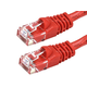 Monoprice Cat5e Ethernet Patch Cable - Snagless RJ45, Stranded, 350MHz, UTP, Pure Bare Copper Wire, Crossover, 24AWG, 25ft, Red