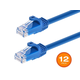 Monoprice Cat6 Ethernet Patch Cable - FLEXboot, Snagless RJ45, 550MHz, UTP, Pure Bare Copper, 24AWG, 12-Pack, 7ft, Blue
