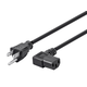 Monoprice Right Angle Power Cord - NEMA 5-15P to Right Angle IEC 60320 C13, 14AWG, 15A/1875W, SJT, 125V, Black, 2ft Monoprice Right Angle Power Cord - NEMA 5-15P to Right Angle IEC 60320 C13, 14AWG, 15A/1875W, SJT, 125V, Black, 2ft