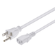 Monoprice Power Cord - NEMA 5-15P to IEC 60320 C13, 18AWG, 10A/1250W, 125V, 3-Prong, 6ft, White